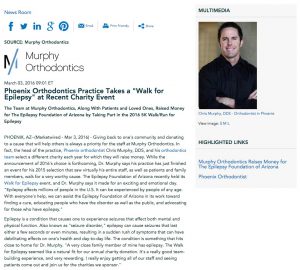 Dr. Chris Murphy with Murphy Orthodontics discusses his practice’s participation with the 2016 Walk for Epilepsy.